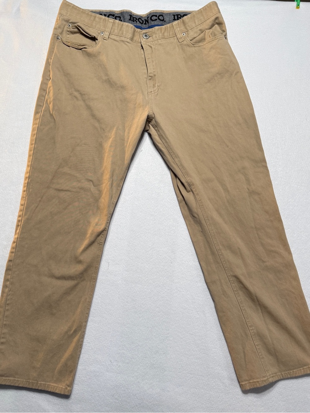 Iron Co. Men's Khaki Straight-Leg Chinos 38/30